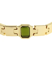 Steve Madden Olivine Gem Watch Chain Bracelet