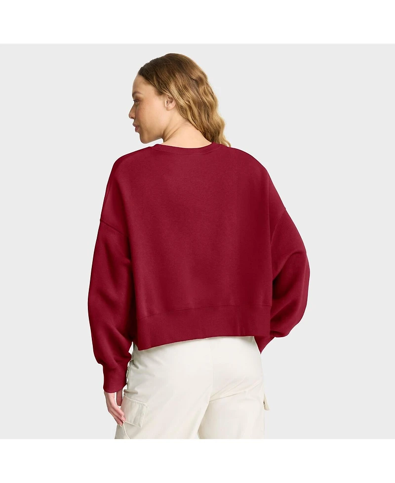 Nike Women's Crimson Oklahoma Sooners Oversized Phoenix Arch Pullover Sweatshirt