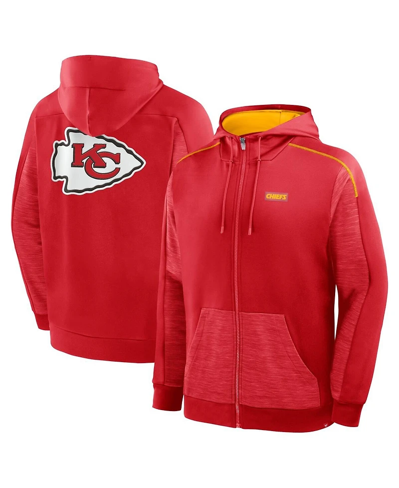 Fanatics Men's Red Kansas City Chiefs Checkdown Pass Full-Zip Hoodie