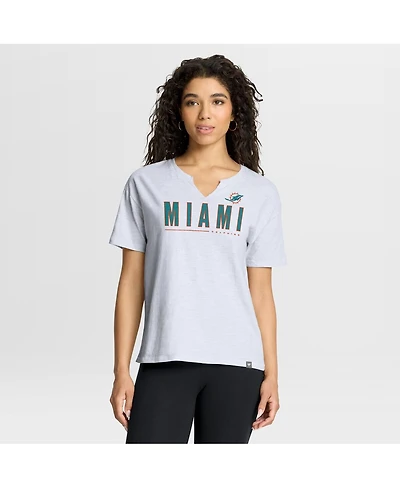 Fanatics Women's White Miami Dolphins Redzone Slub Boxy T-Shirt