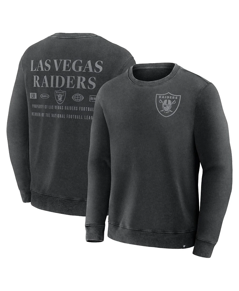 Fanatics Men's Black Las Vegas Raiders Deep Route Pullover Sweatshirt