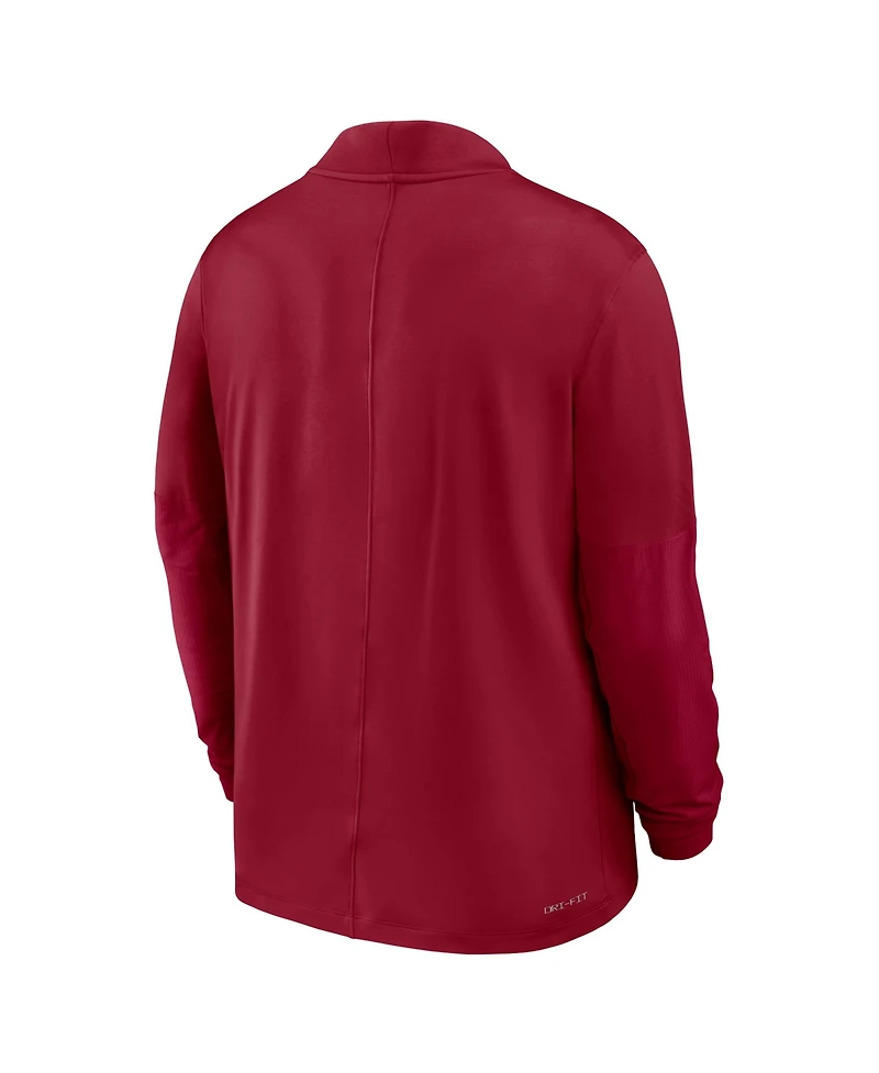 Jordan Men's Crimson Oklahoma Sooners Sideline Dri-fit Half-Zip Pullover Hoodie