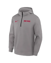 Nike Men's Gray Ohio State Buckeyes 2025 Coaches Premium Dri-fit Quarter-Zip Hoodie