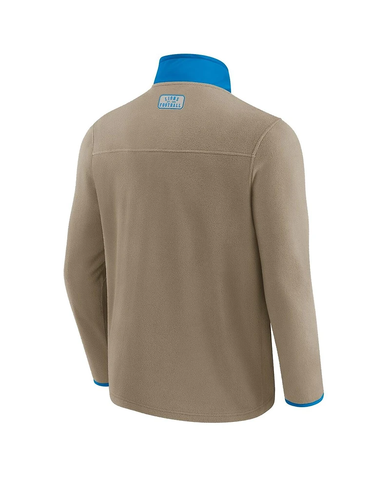 Darius Rucker Collection by Fanatics x Nfl Men's Tan Detroit Lions Heavyweight Polar Fleece Full-Zip Jacket
