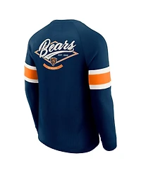 Darius Rucker Collection by Fanatics Men's Navy Chicago Bears Waffle-Knit Raglan Long Sleeve Henley T-Shirt