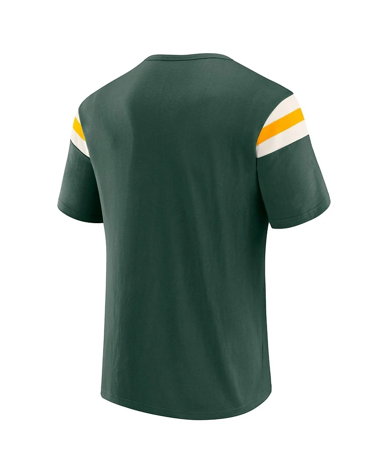 Darius Rucker Collection by Fanatics Men's Green Bay Packers Football Stripe Sleeve T-Shirt