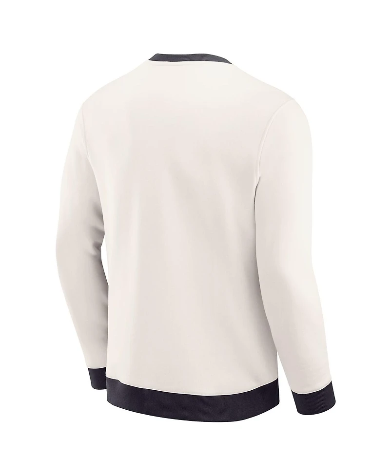 Darius Rucker Collection by Fanatics Men's Cream Houston Texans Colorblock Crewneck Sweatshirt