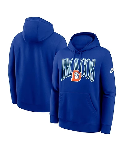 Nike Men's Royal Denver Broncos Full Blitz Club Fleece Pullover Hoodie