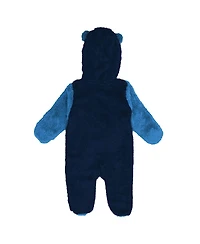 Outerstuff Baby Boys and Girls Newborn Navy Minnesota Timberwolves Stay Napping Fleece Bunting Full-Zip Sleeper