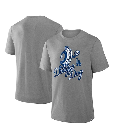 Fanatics Men's Heather Gray Los Angeles Dodgers Tribute Iykyk Tri-Blend T-Shirt