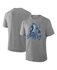 Fanatics Men's Heather Gray Los Angeles Dodgers Tribute Iykyk Tri-Blend T-Shirt