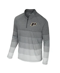 Colosseum Men's Gray Purdue Boilermakers Ai Striped Mesh Quarter-Zip Raglan Windshirt Jacket