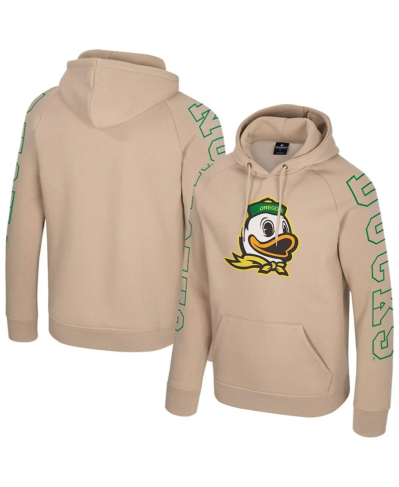Colosseum Men's Tan Oregon Ducks Big Break Raglan Hoodie
