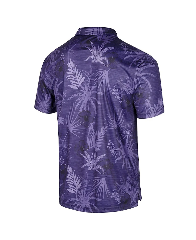 Colosseum Men's Purple Tcu Horned Frogs Palms Team Polo Shirt