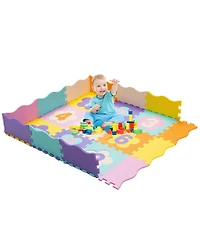Hongge 75 Piece Baby Foam Interlocking Play Mat with Fence and Detachable Numbers
