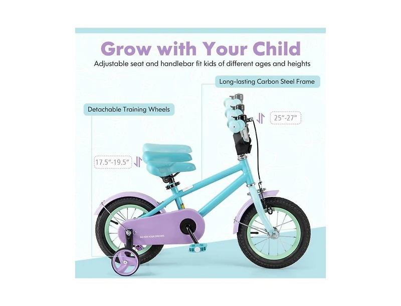 12 Inch Kids Bike with Adjustable Handlebar and Saddle