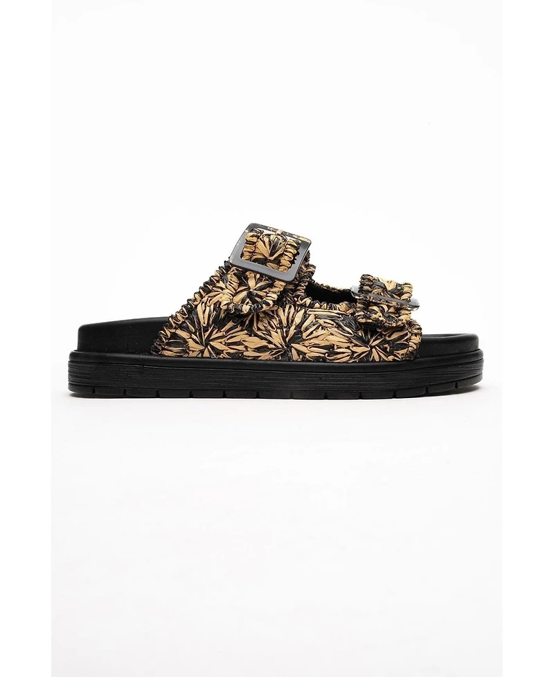 Forever & Always Shoes Milana Leather Double Strap Sandal (Women)