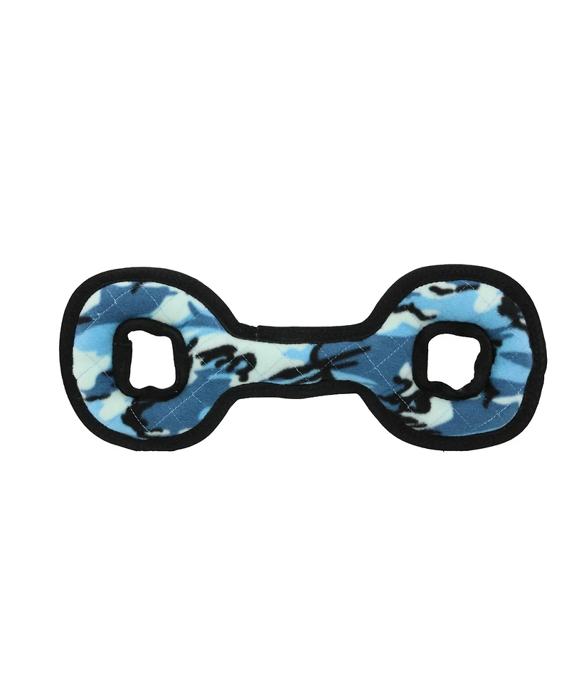 Tuffy Medium Tug-o-War Camo Blue, Durable Plush Squeaky Dog Toy