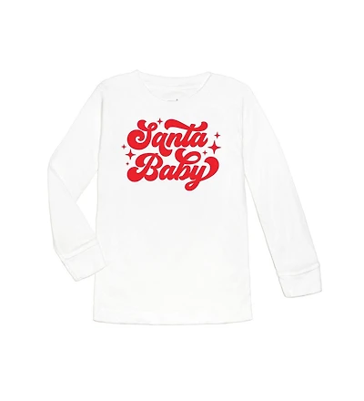 Sweet Wink Little and Big Girls Santa Baby Red Christmas Long Sleeve Shirt