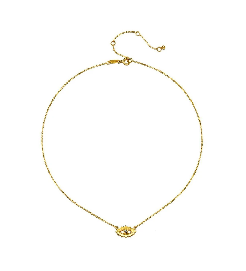 Ignite Intuition White Topaz Evil Eye Necklace