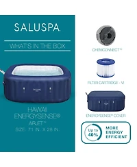 Bestway SaluSpa Hawaii Smart AirJet Inflatable Hot Tub with EnergySense Cover