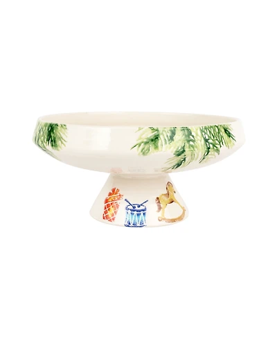 Vietri Nutcrackers Pedestal Fruit Bowl