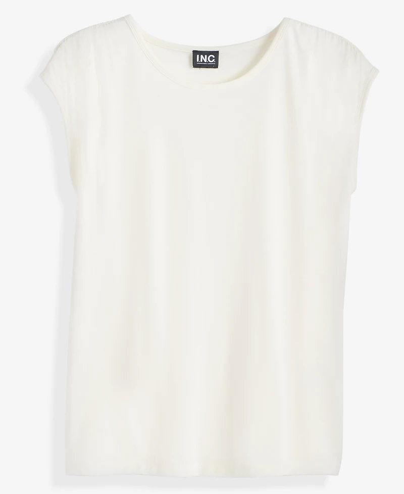 I.n.c. International Concepts Women's Ruched-Shoulder Cap-Sleeve Top, Macy's Exclusive