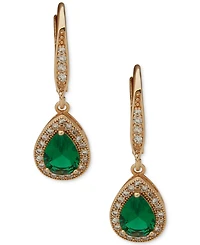 Anne Klein Cubic Zirconia Gold-Tone Pear Drop Earrings