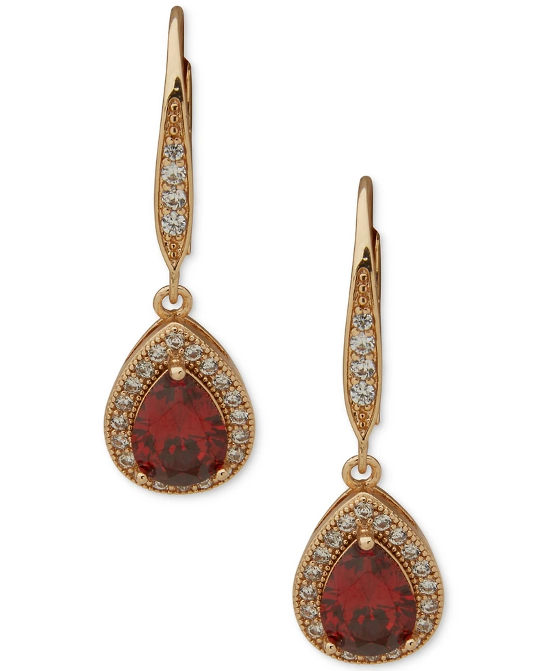 Anne Klein Cubic Zirconia Gold-Tone Pear Drop Earrings