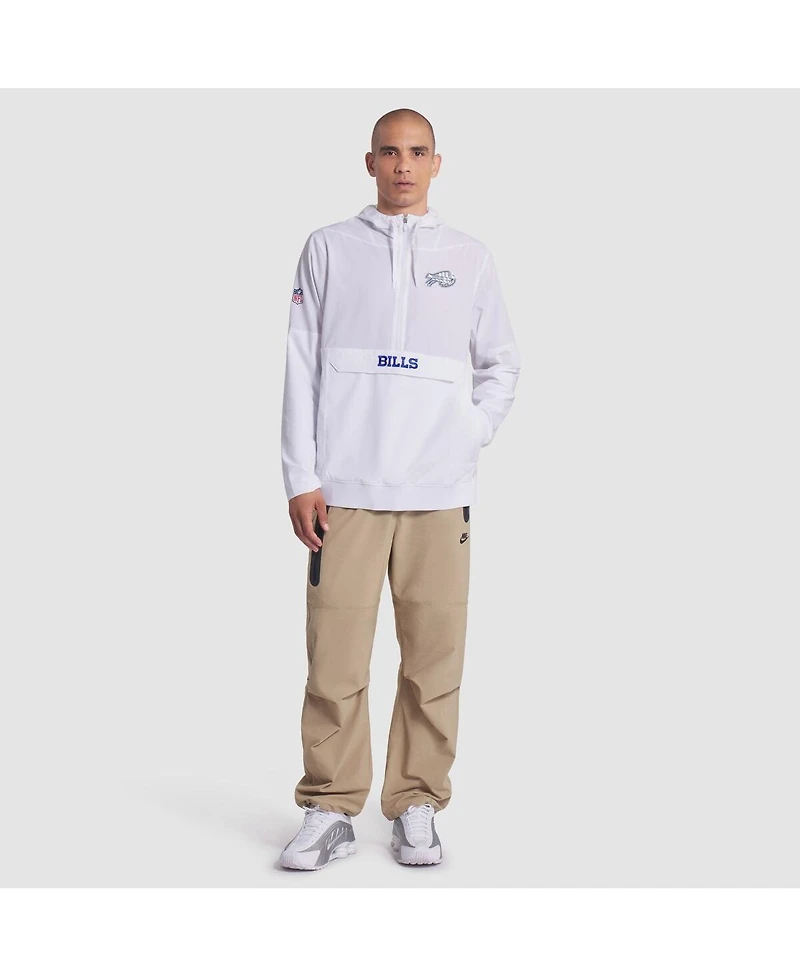 Nike Men's White Buffalo Bills 2025 Rivalries Collection Sideline Anorak Half-Zip Hoodie Jacket