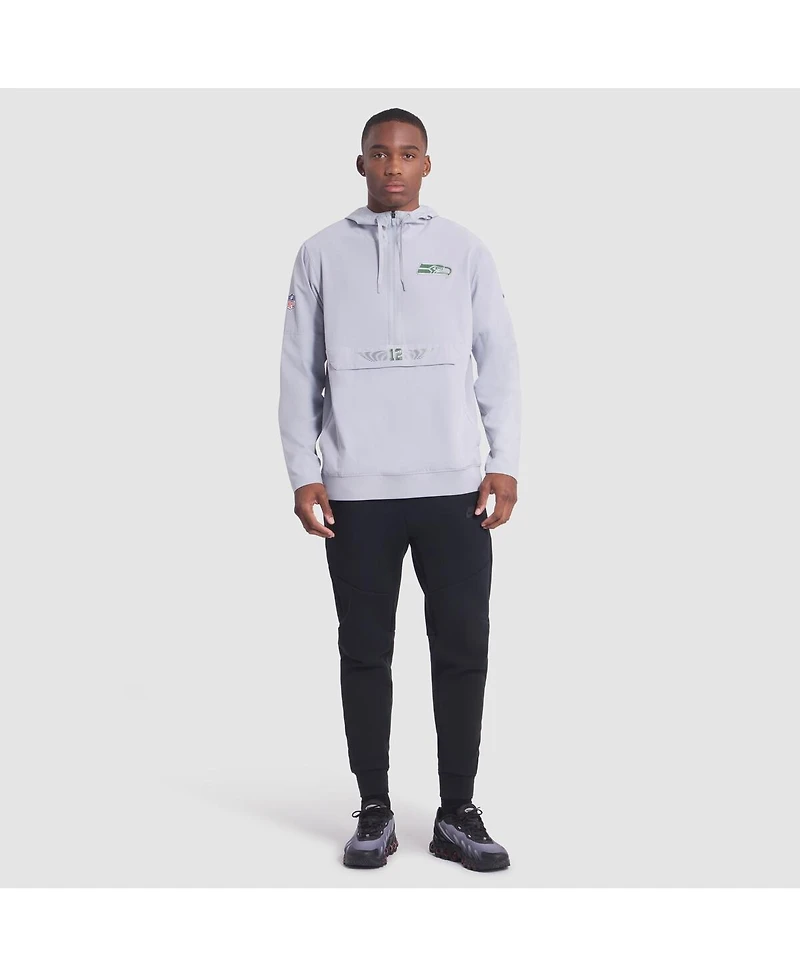 Nike Men's Wolf Gray Seattle Seahawks 2025 Rivalries Collection Sideline Anorak Half-Zip Hoodie Jacket