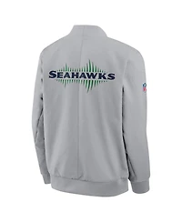 Nike Men's Wolf Gray Seattle Seahawks 2025 Rivalries Collection Sideline Full-Zip Bomber Jacket
