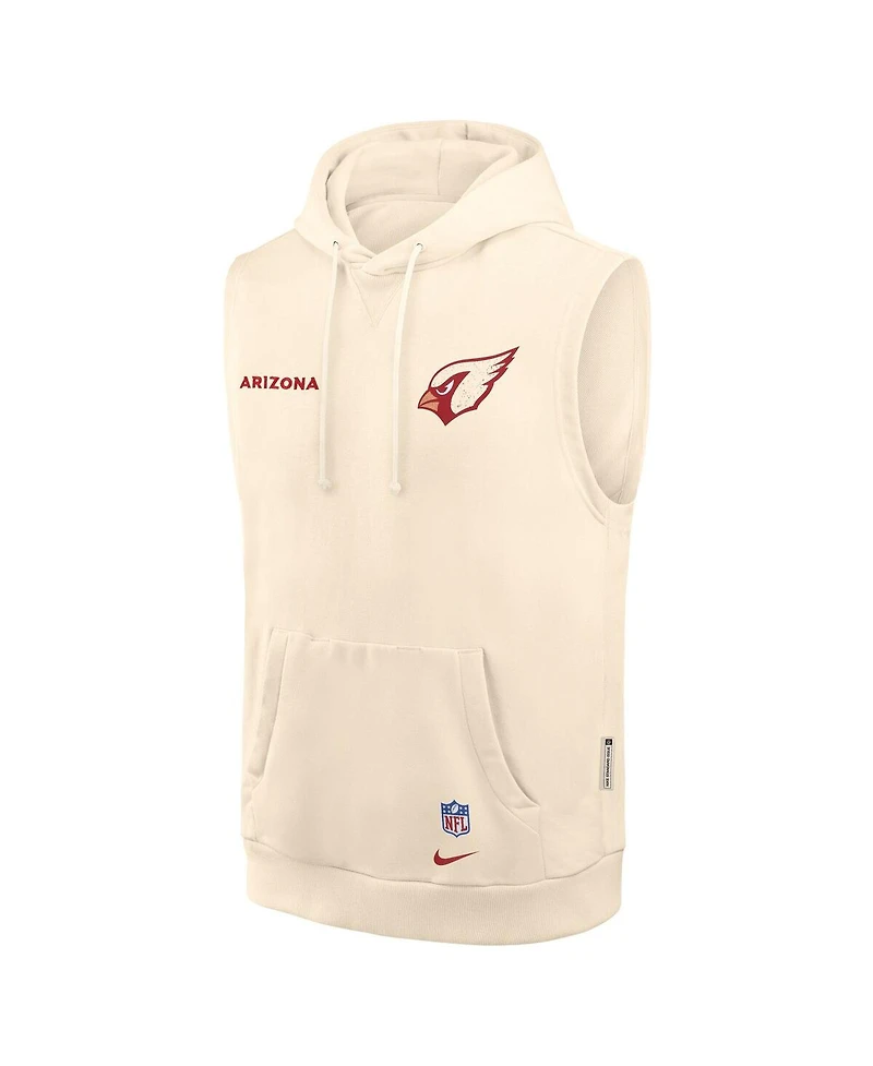 Nike Men's Natural Arizona Cardinals 2025 Rivalries Collection Standard Issue Sideline Dri-fit Sleeveless Hoodie