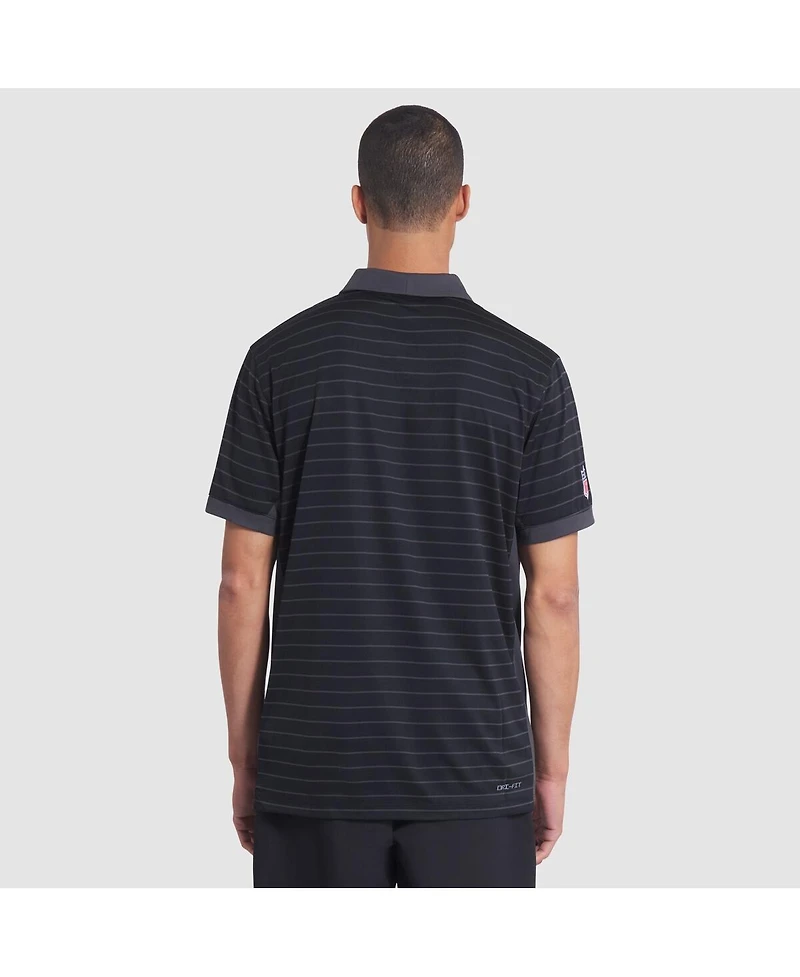 Nike Men's Black San Francisco 49ers 2025 Rivalries Collection Sideline Victory Striped Dri-fit Polo Shirt