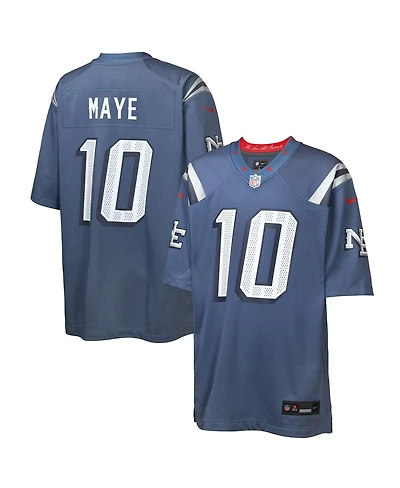 Nike Big Boys and Girls Drake Maye Storm Blue New England Patriots 2025 Rivalries Collection Game Jersey