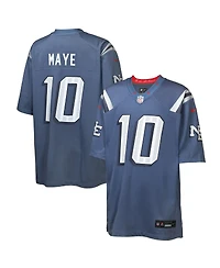 Nike Big Boys and Girls Drake Maye Storm Blue New England Patriots 2025 Rivalries Collection Game Jersey