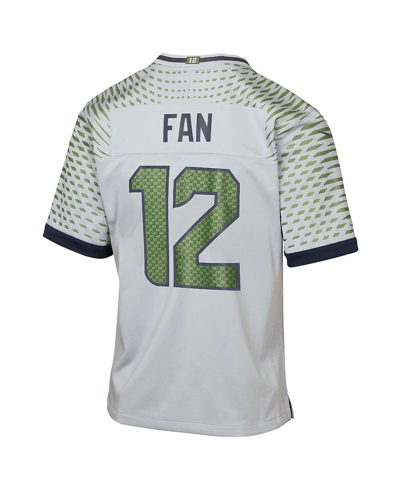 Nike Big Boys and Girls 12s Wolf Gray Seattle Seahawks 2025 Rivalries Collection Game Jersey