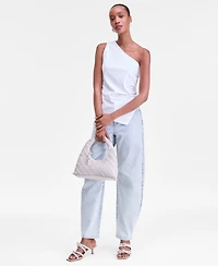 I.n.c. International Concepts Women's One-Shoulder Asymmetrical Cotton Tank Top, Macy's Exclusive