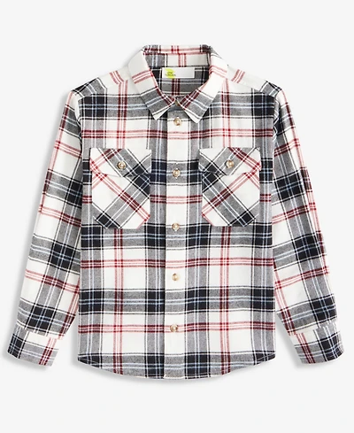 Epic Threads Boys 7-8 Blaze Plaid Flannel Shirt, Macy's Exclusive