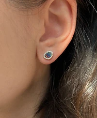 Kamaria Pebble Stud Earrings With Lab-Grown Opal 14k Gold Plated Sterling Silver