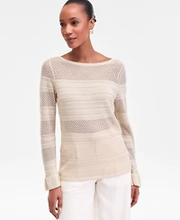 I.n.c. International Concepts Women's Ruffled Pointelle Sweater, Macy's Exclusive