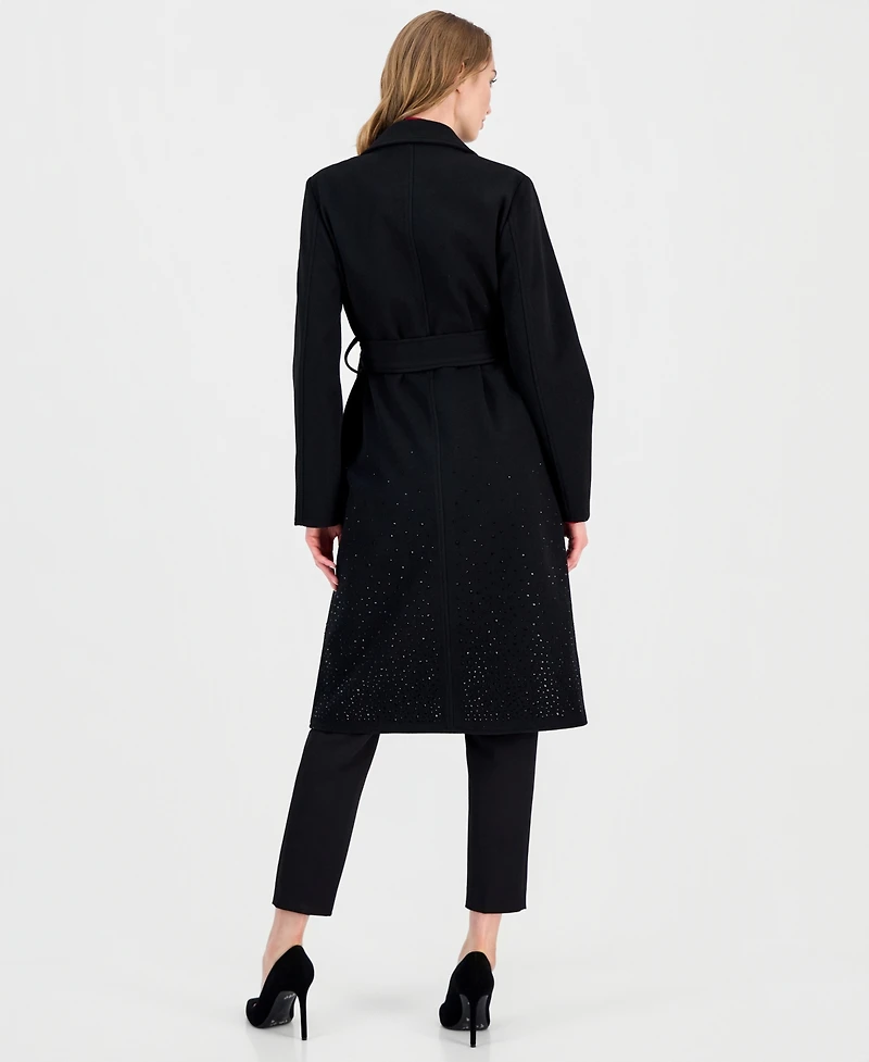 T Tahari Women's Double-Breasted Embellished Coat