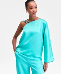 I.n.c. International Concepts Women's Asymmetric Beaded-Strap Top, Exclusively at Macy's