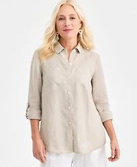 Charter Club Women's 100% Linen Shirt, Created for Macy's