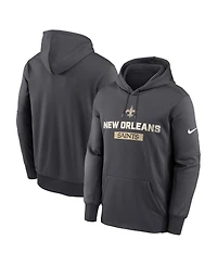 Nike Men's Anthracite New Orleans Saints Toss Sweep Performance Pullover Hoodie
