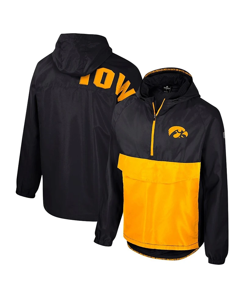 Colosseum Men's Black Iowa Hawkeyes Reloaded Anorak Half-Zip Jacket