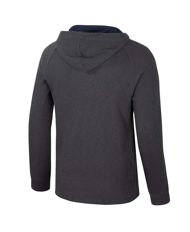 Colosseum Men's Charcoal Auburn Tigers Dujour Ralgan Long Sleeve Henley Hoodie T-Shirt