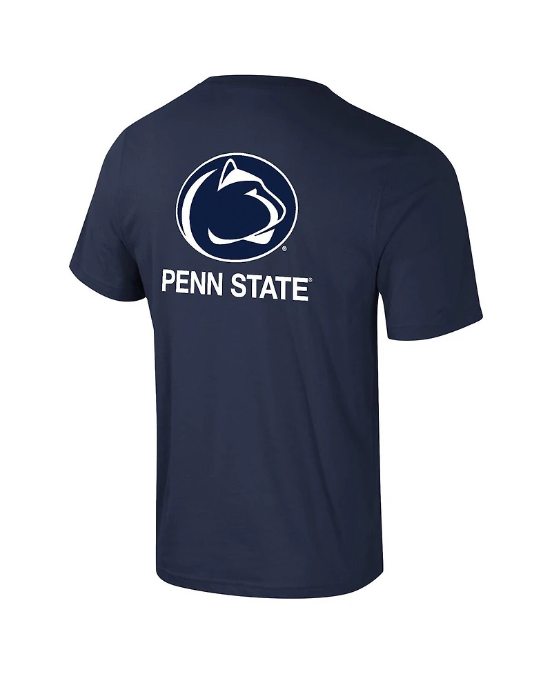 Colosseum Men's Navy Penn State Nittany Lions Logo Lockup 2-Hit Active Blend T-Shirt