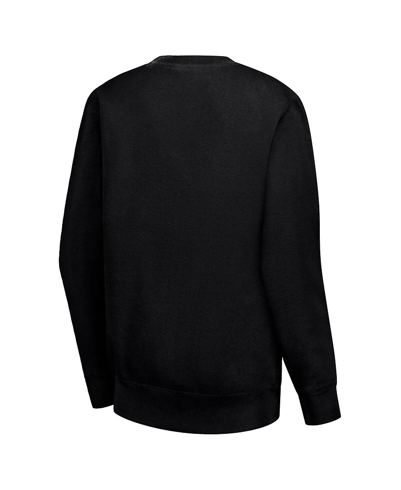 G-iii 4Her by Carl Banks Women's Black Detroit Lions Dot Print Team Graphic Fleece Pullover Sweatshirt
