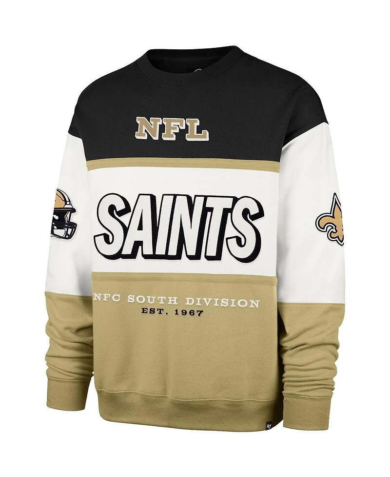 '47 Brand Men's Black/Gold New Orleans Saints Breeze Maximalist Sweatshirt